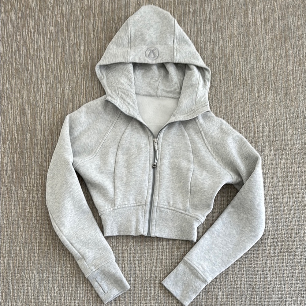 Lululemon Gray Cropped Scuba  Hoodie